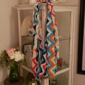 Multi-colored chevron infinity scarf